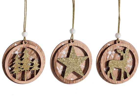 Expo 72 wooden decorations with double pendant to hang