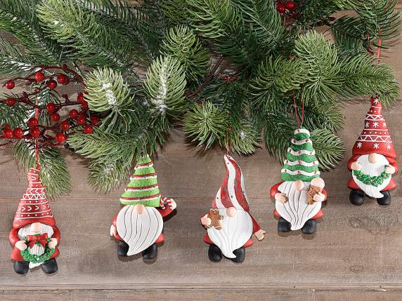 Santa Claus in colored resin paste to hang