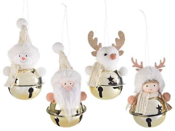 Christmas character with gold bell to hang