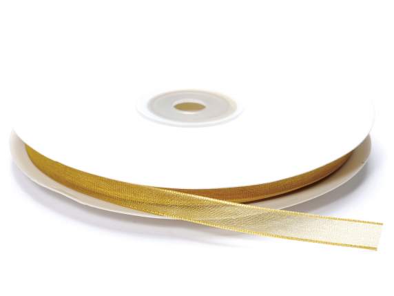 Gold organza ribbon 7mm x 50mt