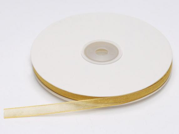 Gold organza ribbon 7mm x 50mt