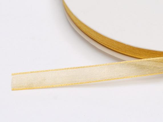 Gold organza ribbon 7mm x 50mt