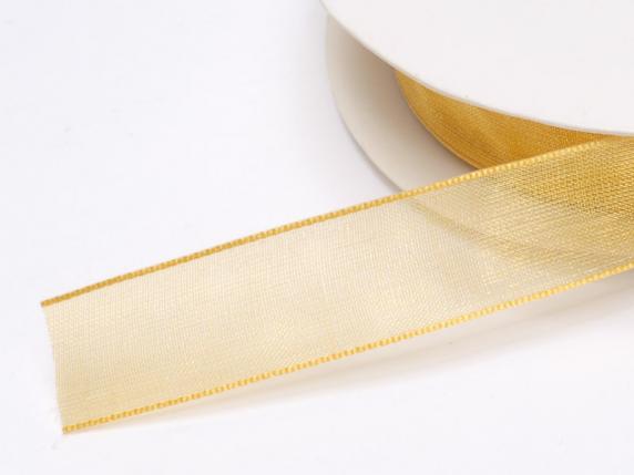Gold organza ribbon 15mm x 50mt