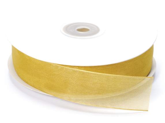 Gold organza ribbon 25mm x 50mt