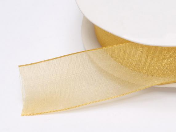 Gold organza ribbon 25mm x 50mt