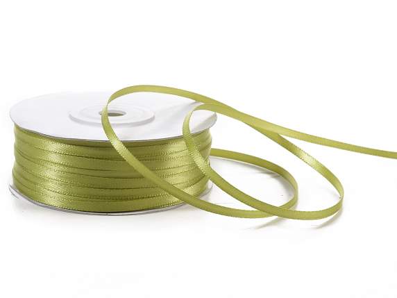 Double satin olive green ribbon