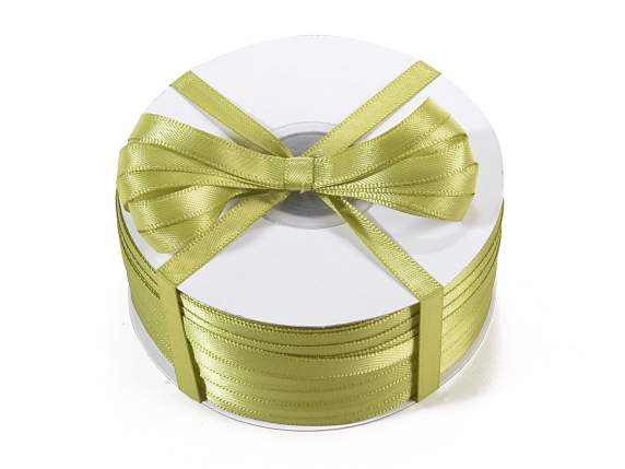 Double satin olive green ribbon