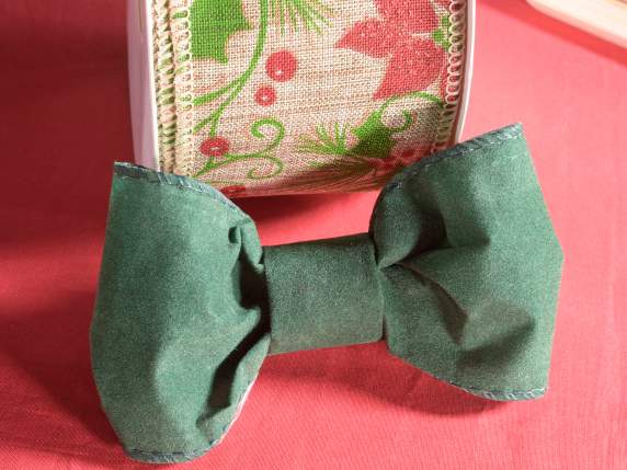 Mouldable Christmas ribbon with jute and velvet effect