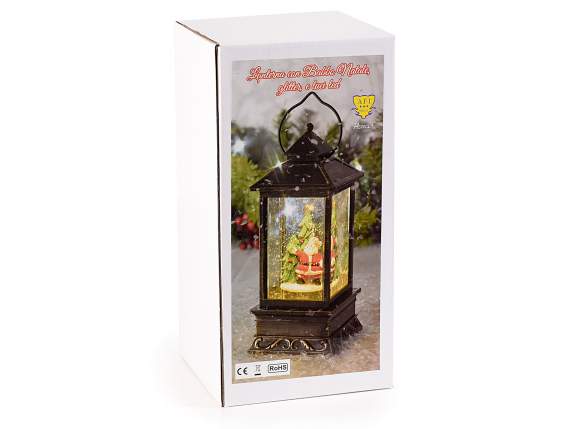 Decorative lantern with LED glitter lights in motion with ba