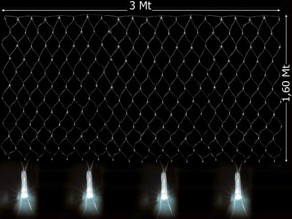 Transparent net with 240 cold white LEDs