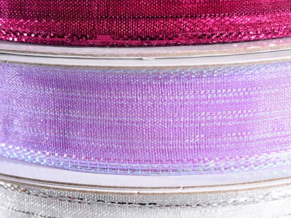 Lilac ribbon with lamé threads