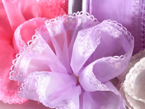 Organza ribbon with lilac wisteria tie