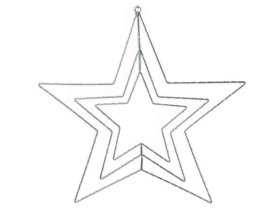 Movable triple star with 409 warm white LEDs to hang