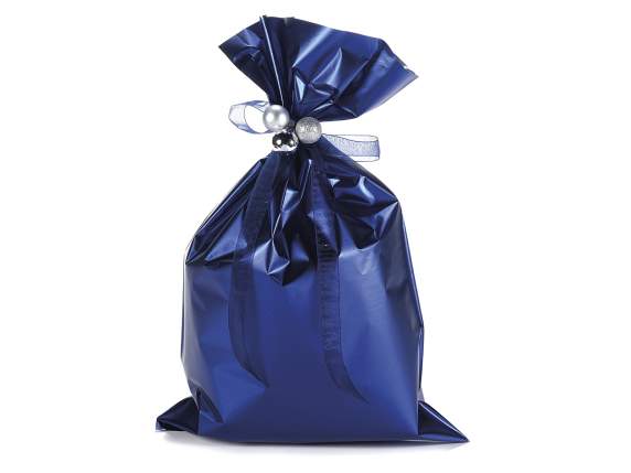Matte blue metallic envelope 25x40h 45 micron