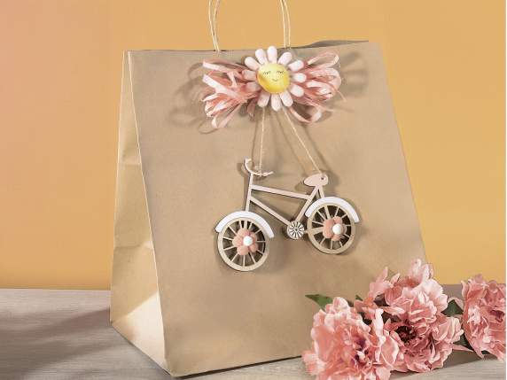 Large bag - envelope with wide base in recycled kraft paper