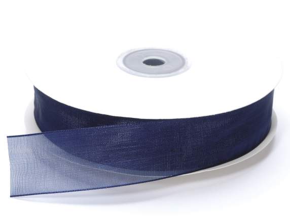 Midnight blue organza ribbon 25mm x 50m