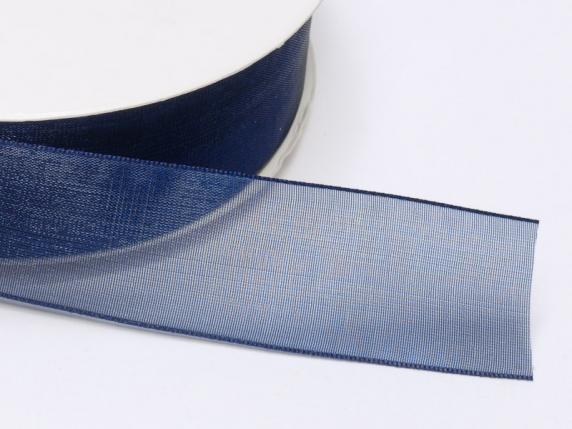 Midnight blue organza ribbon 25mm x 50m