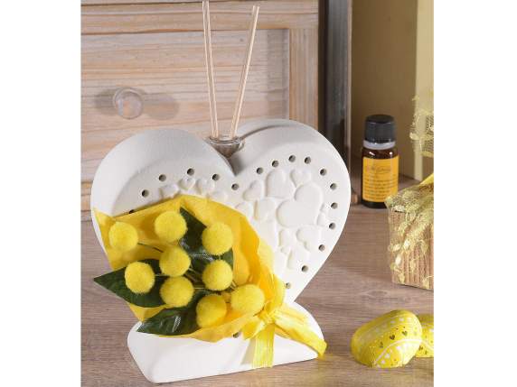 Tufted artificial mimosas bouquet