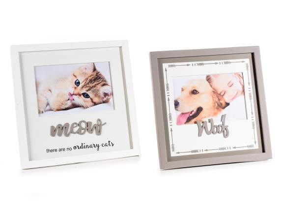 Wooden animal photo frame to stand