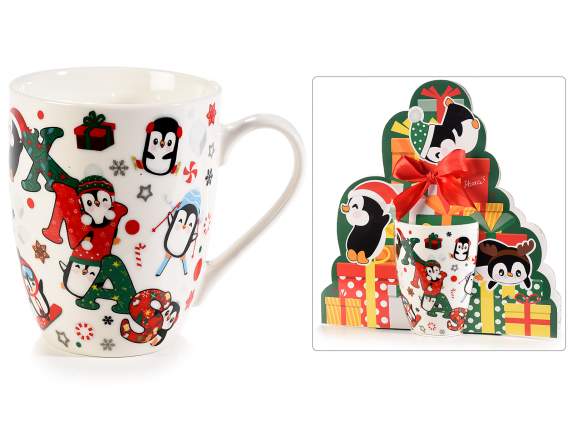 Porcelain mug Penguin in gift box