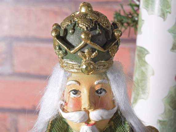 Resin nutcracker soldier with golden details