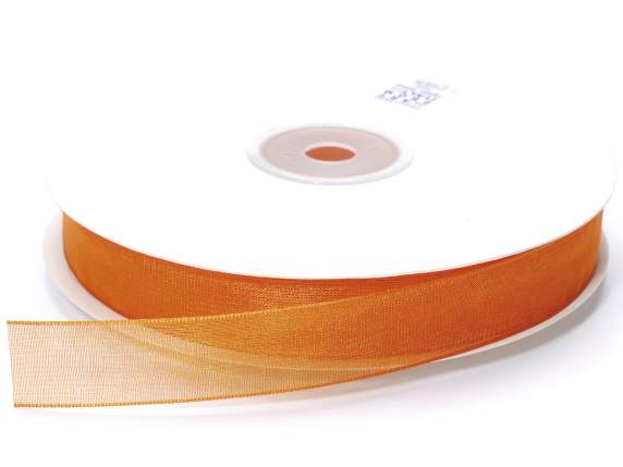 Flame orange organza ribbon 15mm x 50m