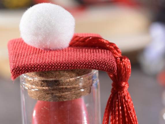 Glass tube for sugared almonds with cork stopper
