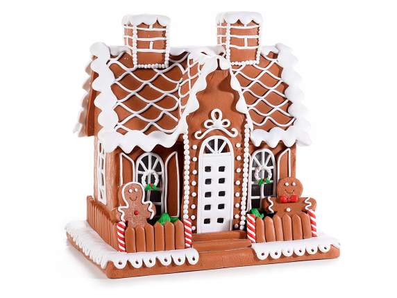Gingerbread house in opaque resin paste with LED lights