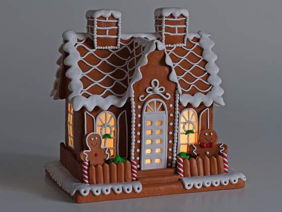 Gingerbread house in opaque resin paste with LED lights