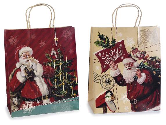 Kraft paper bag big size with tag and Xmas decoration