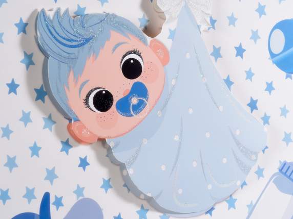 Large paper bag-envelope with 3D baby birth decorations