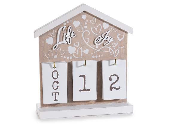 Perpetual wooden house calendar Time Life