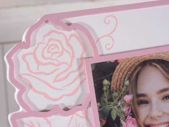 Rose - Hearts wooden photo frame to stand