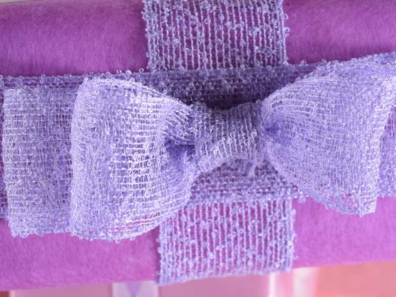 Lilac gauze effect fabric ribbon 38mm