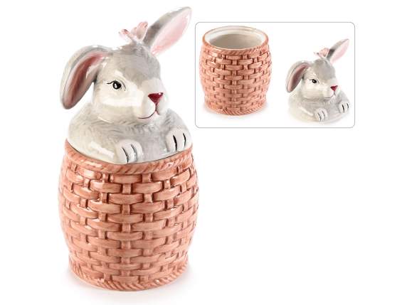 Ceramic food jar with bunny lid