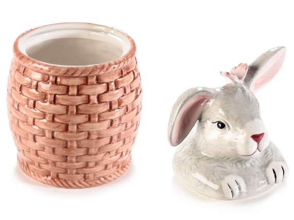 Ceramic food jar with bunny lid