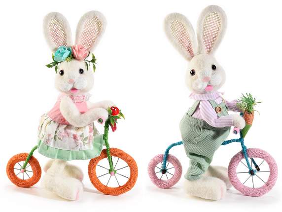 Soft Fur Bunny on Bicycle
