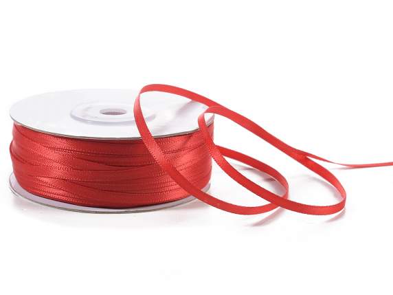 Strawberry red double satin ribbon