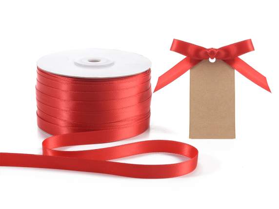 Strawberry red double satin ribbon
