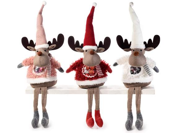 Long legged reindeer with candy pocket and window