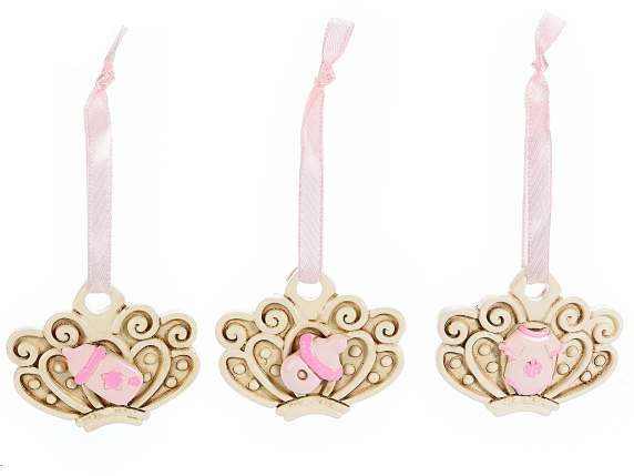 Pink resin baptism decoration to hang