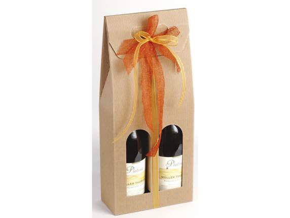 Rustic natural box for 2 bottles