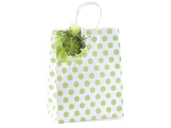 Sachet-bags paper w-scolored prints and twisted handle