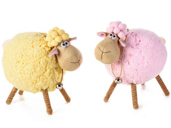 Large soft fabric sheep with bell