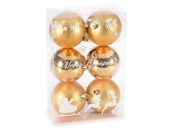 Opaque and shiny gold plastic ball in Christmas box
