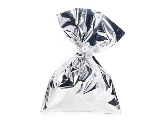 20x30h 45 micron shiny silver metallic envelope