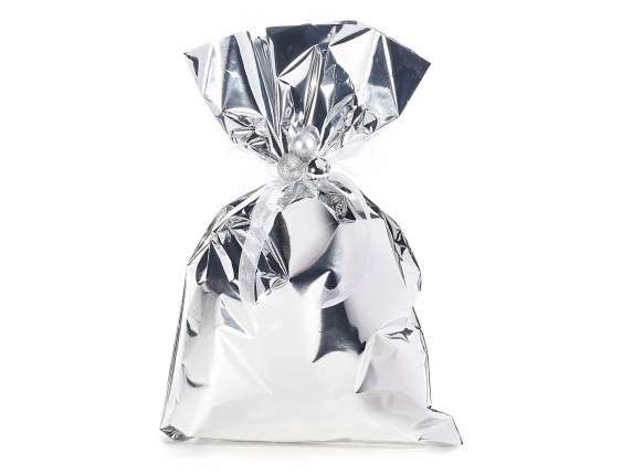 25x40h 45 micron shiny silver metallic envelope