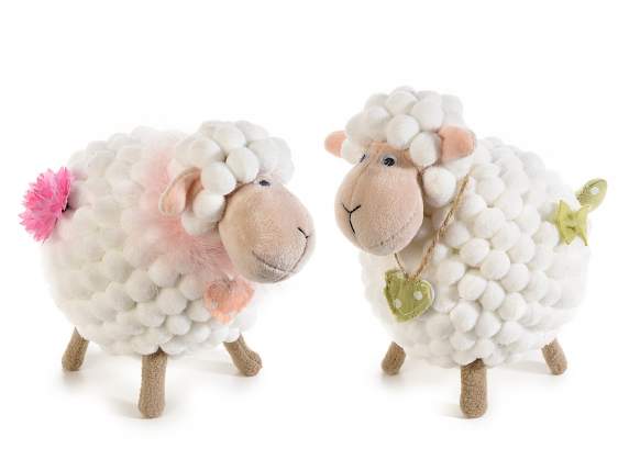 Soft sheep with heart pendant