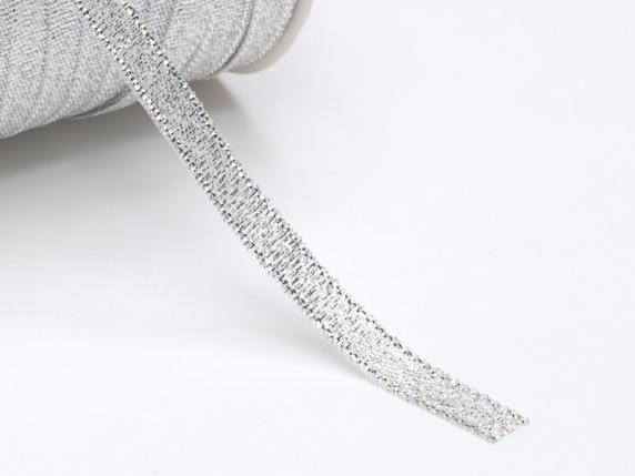7mm silver lamé ribbon