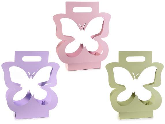Butterfly flower basket in semi-water repellent paper